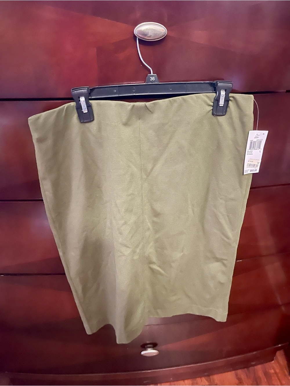 Macy's Olive Green Pencil Skirt